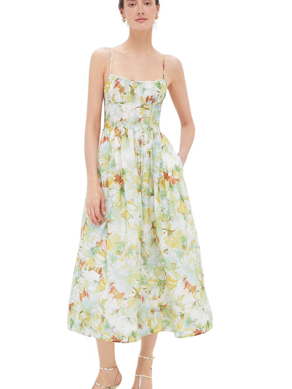 NWT Cara Cara Alba Midi Dress Terra Blue Size 8